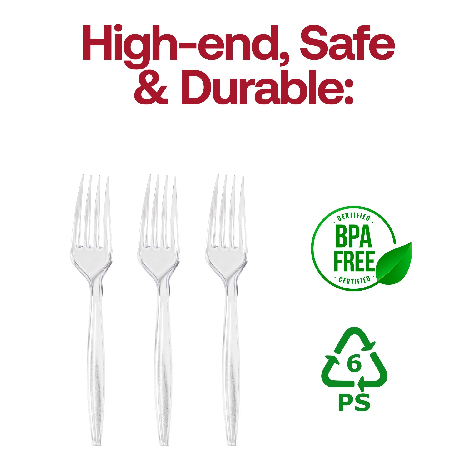 Clear Plastic Disposable Forks