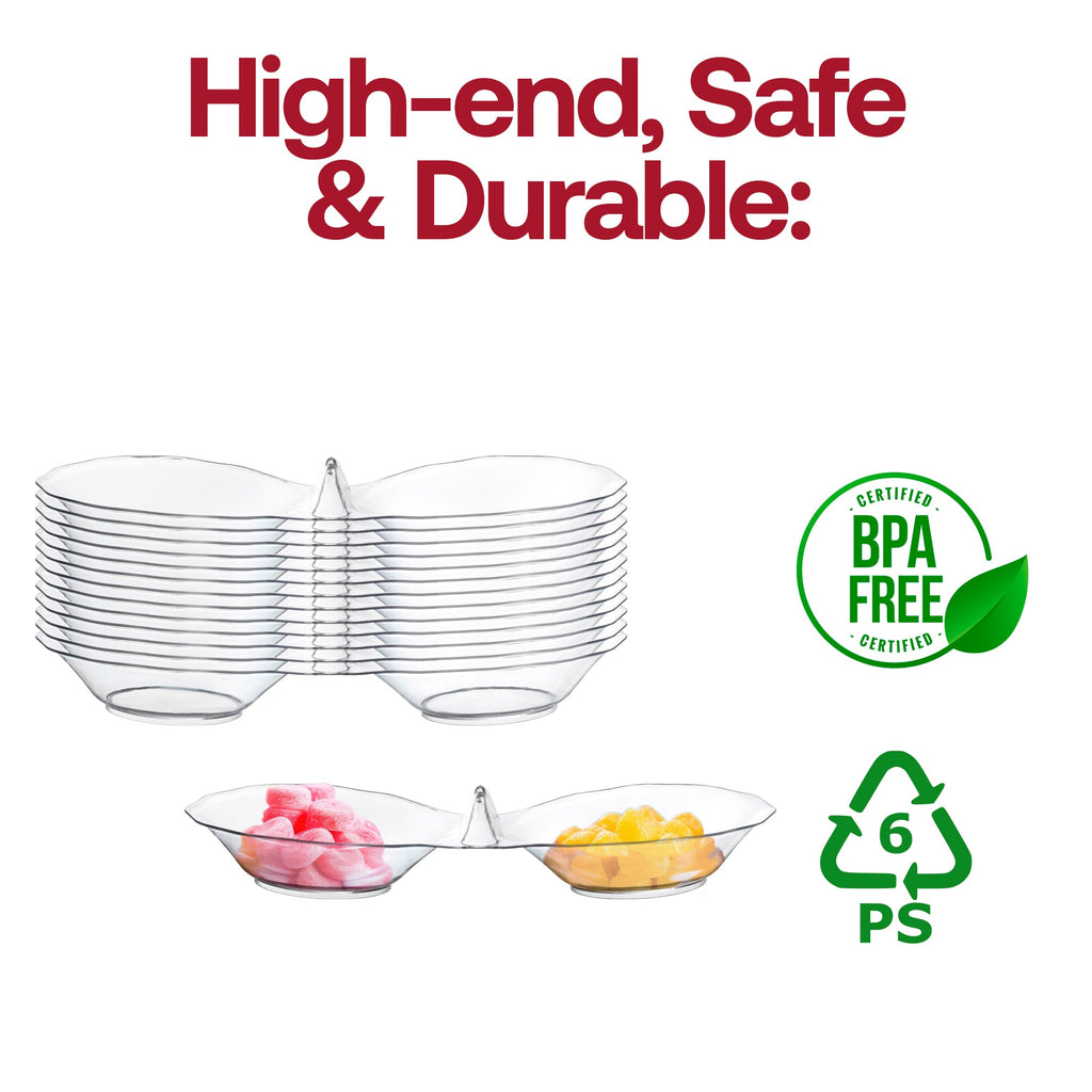 Clear Round 2-Hole Mini Plastic Candy Bowls