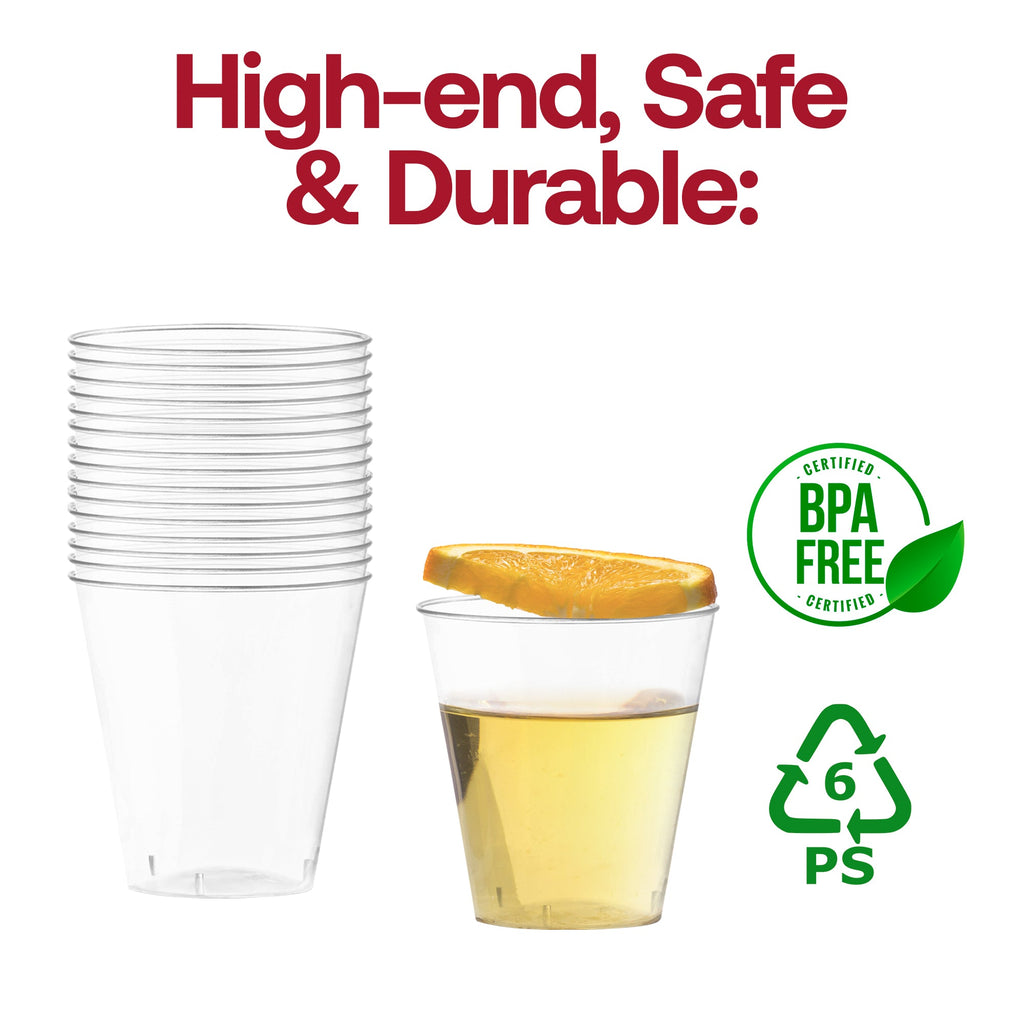 Clear Round Plastic Disposable Shot Glasses (2 oz. )
