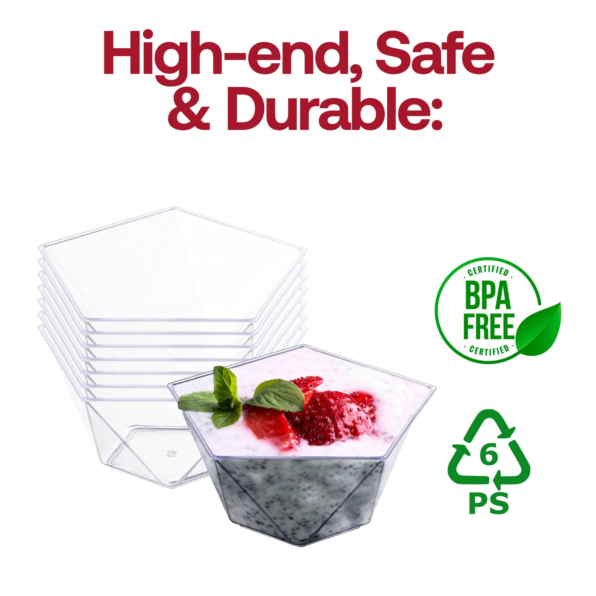 3.5 oz. Clear Star Pentagon Disposable Plastic Dessert Cups