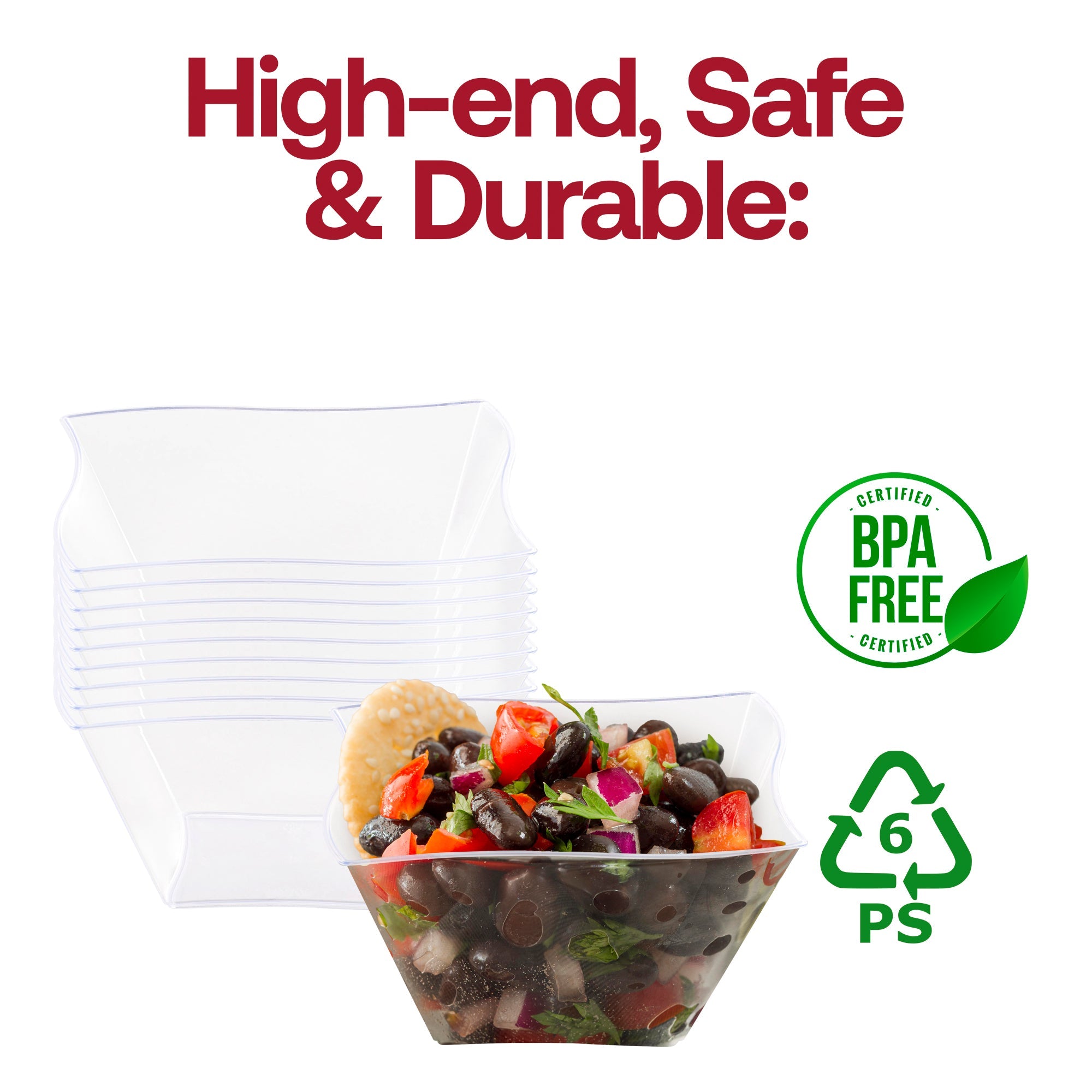 Clear Wave Plastic Soup Bowls (14 oz.)