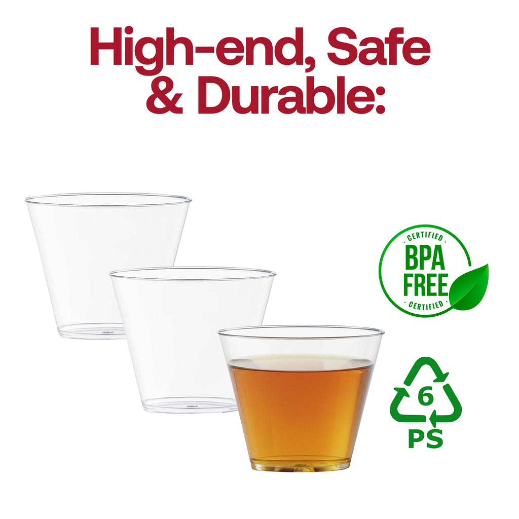 Crystal Clear Plastic Disposable Party Cups (9 oz. )