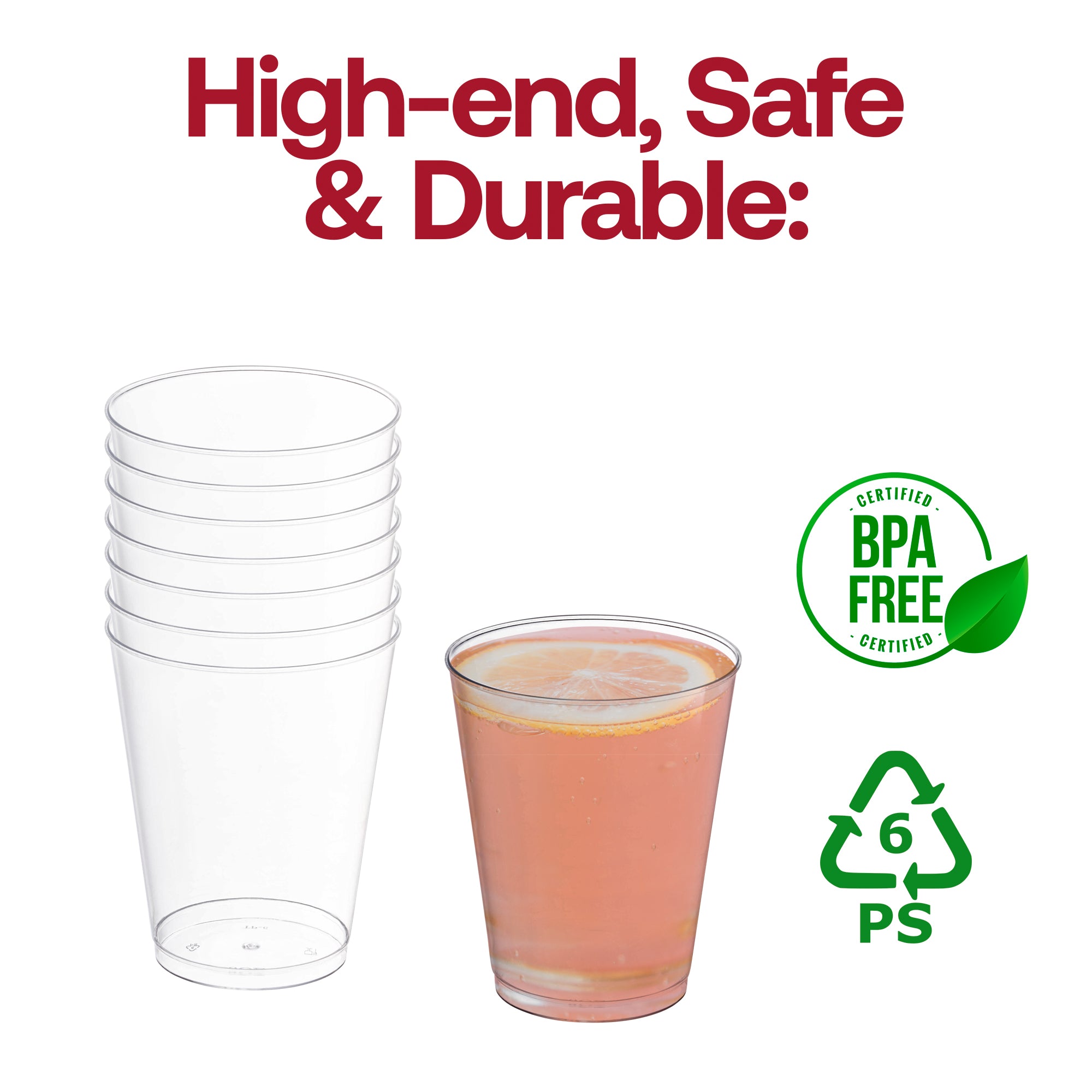 Crystal Clear Round Plastic Disposable Party Cups (8 oz. )
