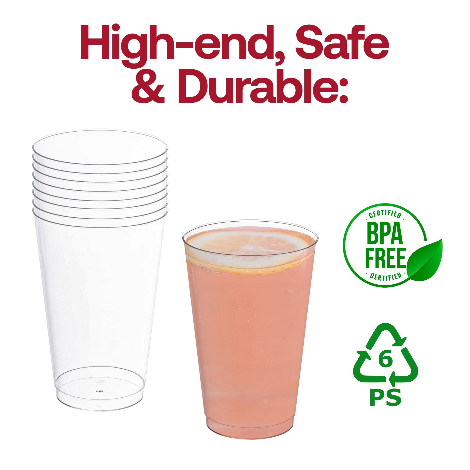 Crystal Clear Plastic Disposable Party Cups (14 oz. )