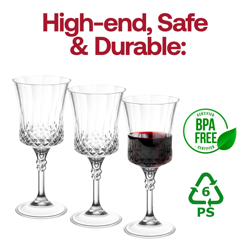 Crystal Cut Plastic Wine Goblets (11 oz. )