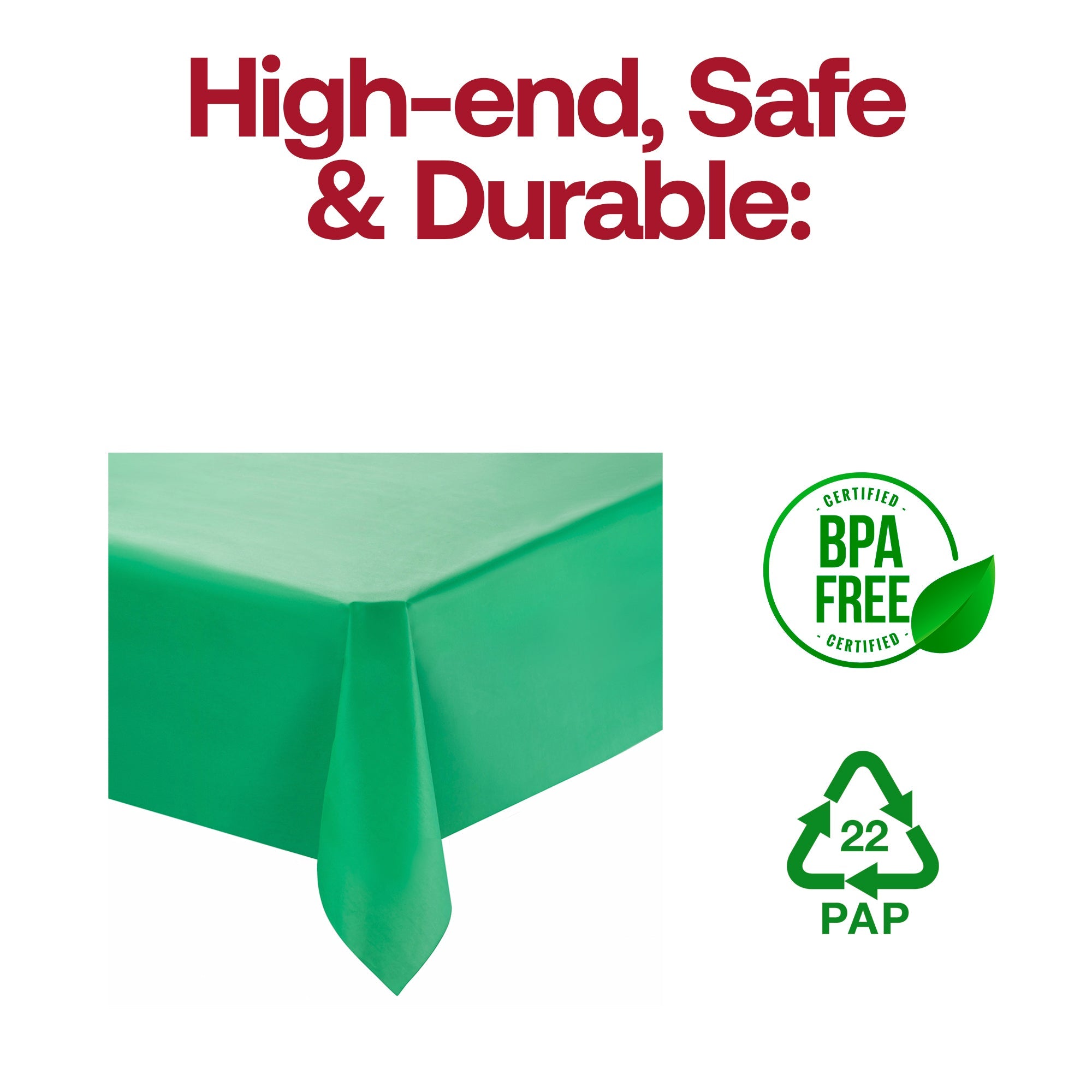 Hunter Green Rectangular Disposable Plastic Tablecloths (54" x 108")