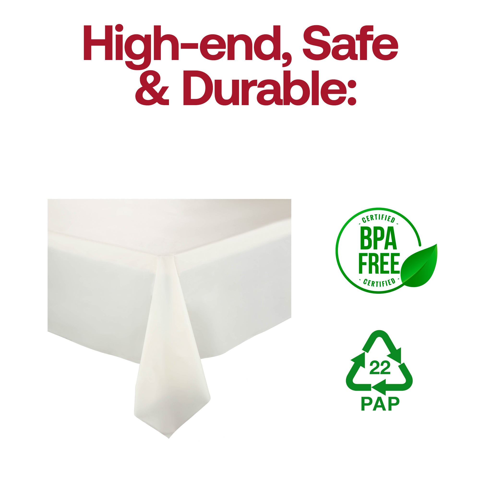 Ivory Rectangular Disposable Plastic Tablecloths (54" x 108")