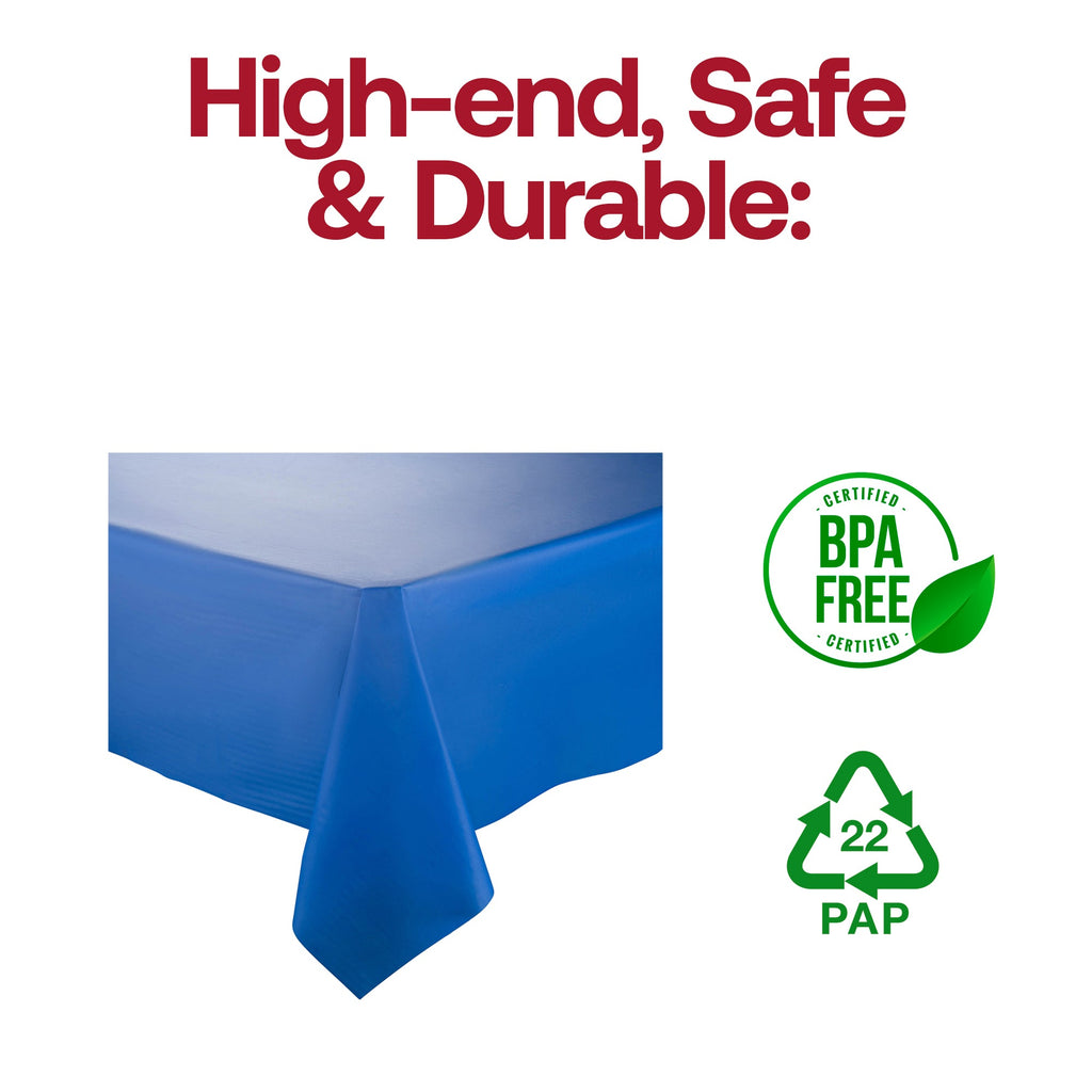 Navy Rectangular Disposable Plastic Tablecloths (54" x 108")