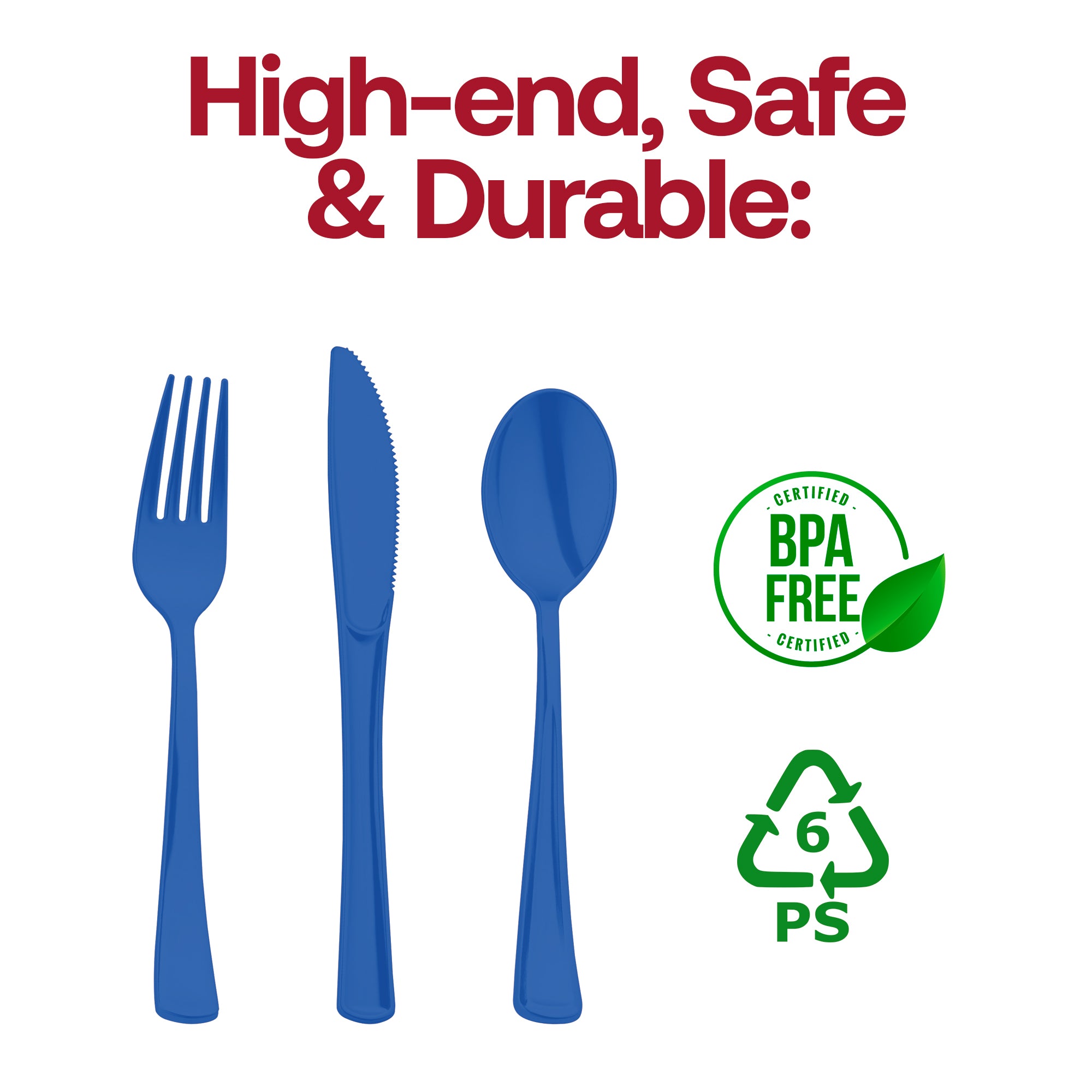 Blue Disposable Plastic Party Cutlery Set
