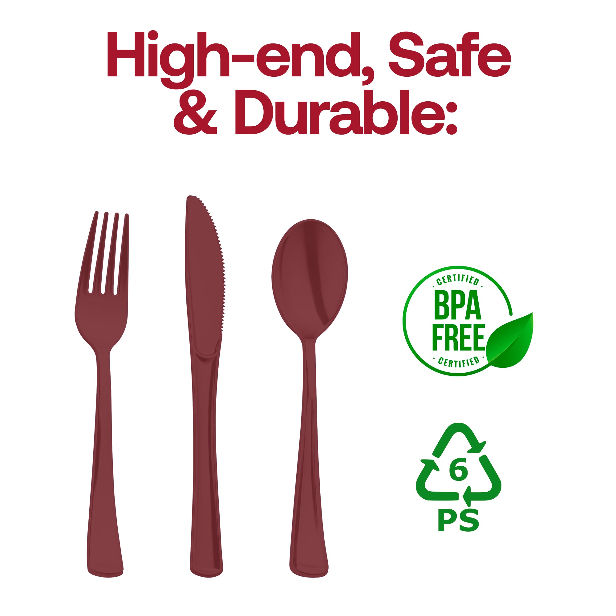 Red Disposable Plastic Party Cutlery Set