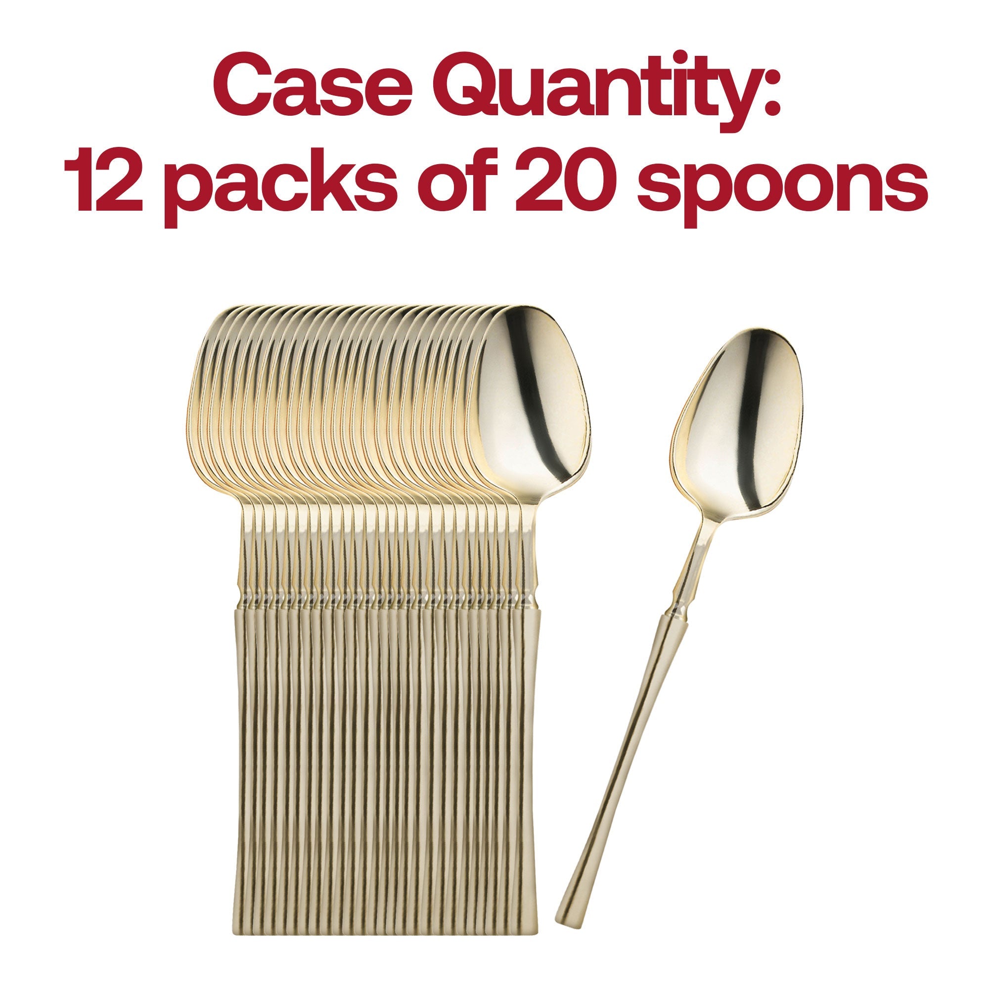 Shiny Gold Moderno Disposable Plastic Dinner Spoons