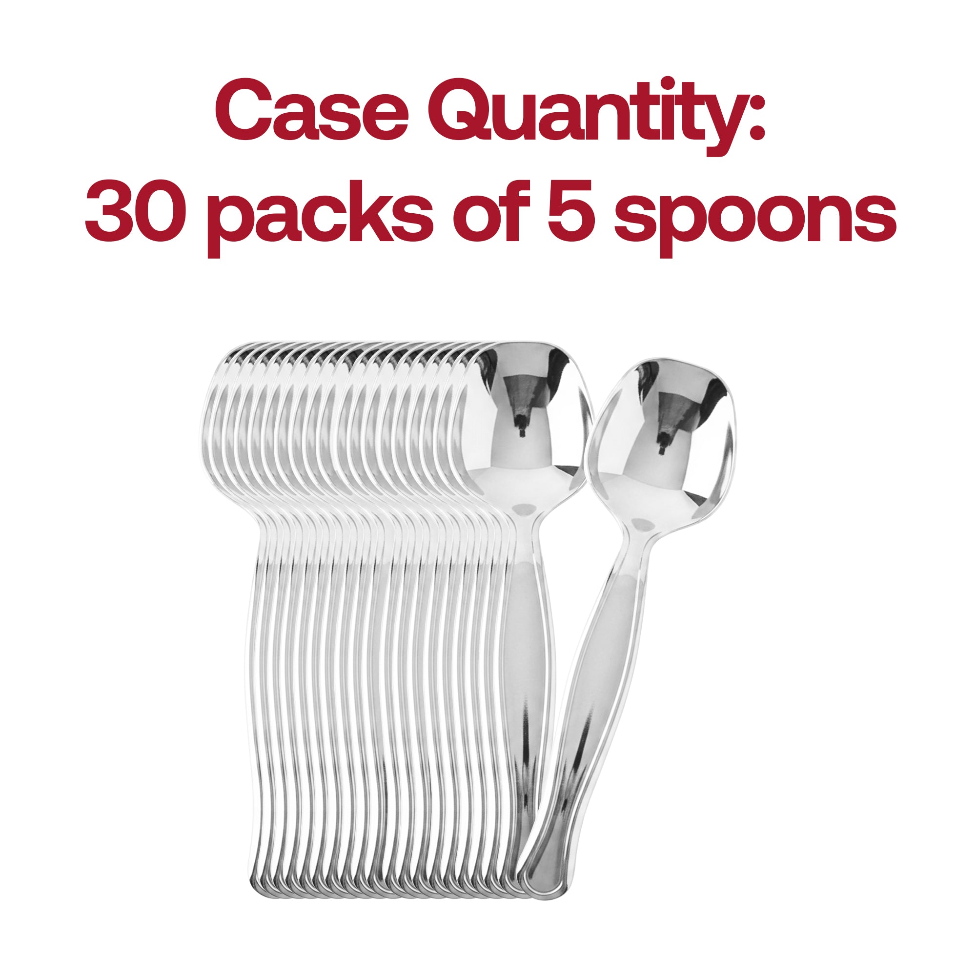Silver Disposable Plastic Serving Spoons