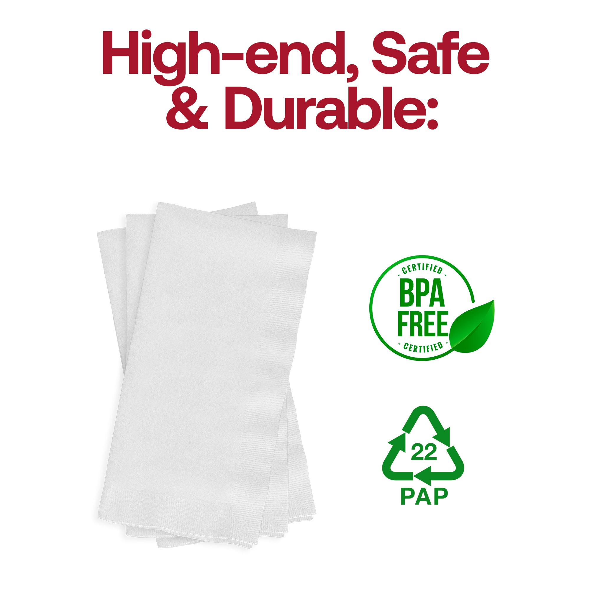 White Paper Dinner Napkins (50 - 600 packs)