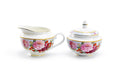 Peony and Strawberry Blue Bone China Sugar & Creamer Set