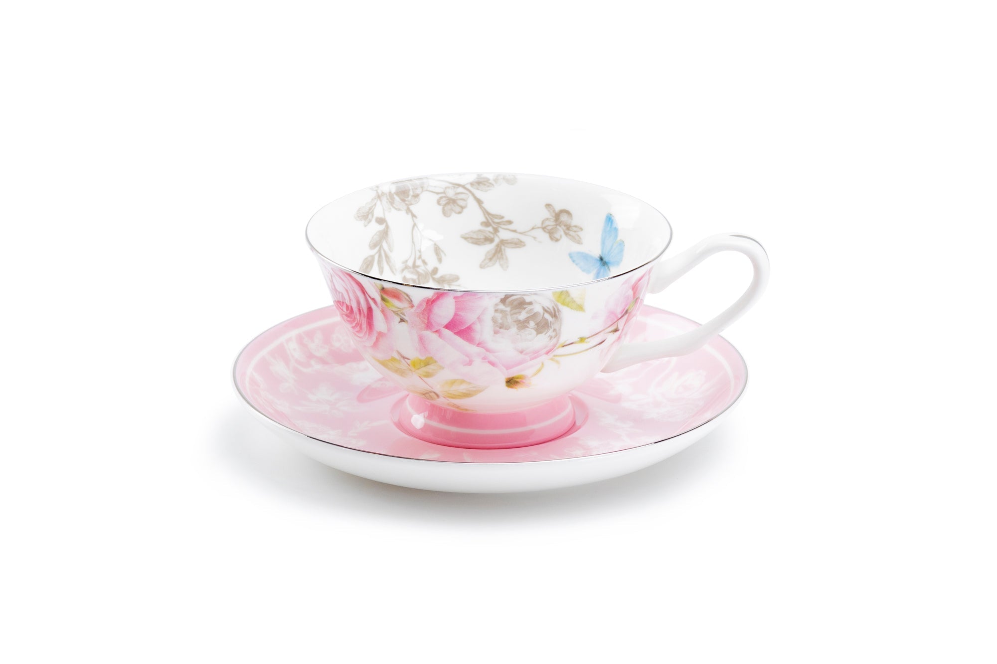 Beau Rose Bone China Tea Cup and Saucer