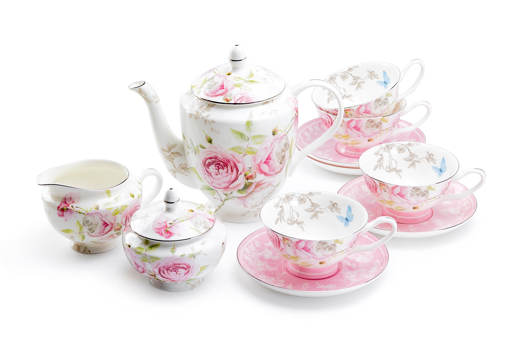 Beau Rose Bone China Tea Set