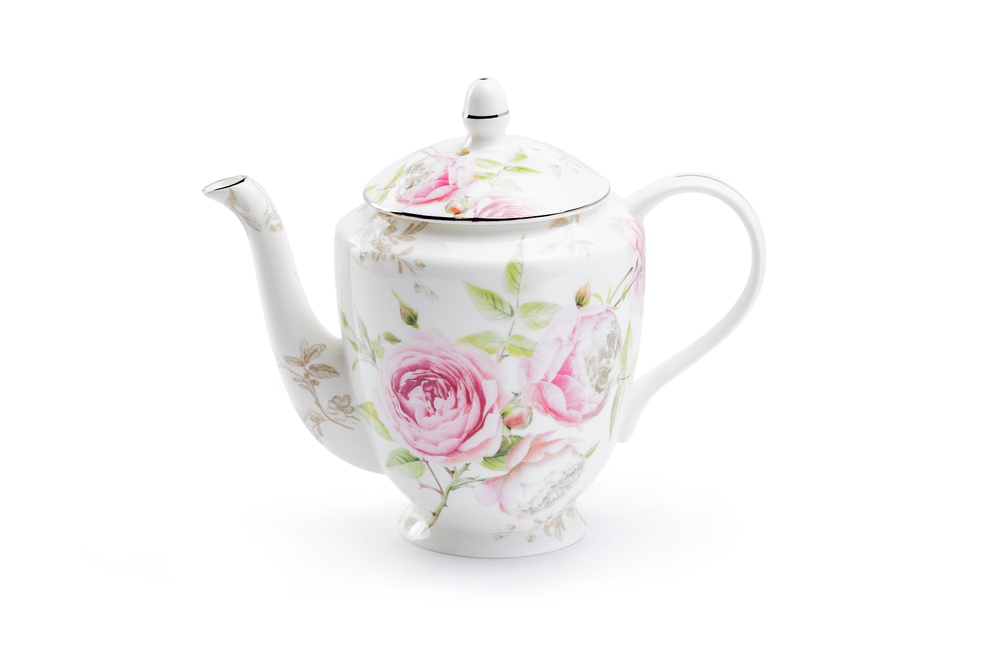 Beau Rose Bone China Teapot