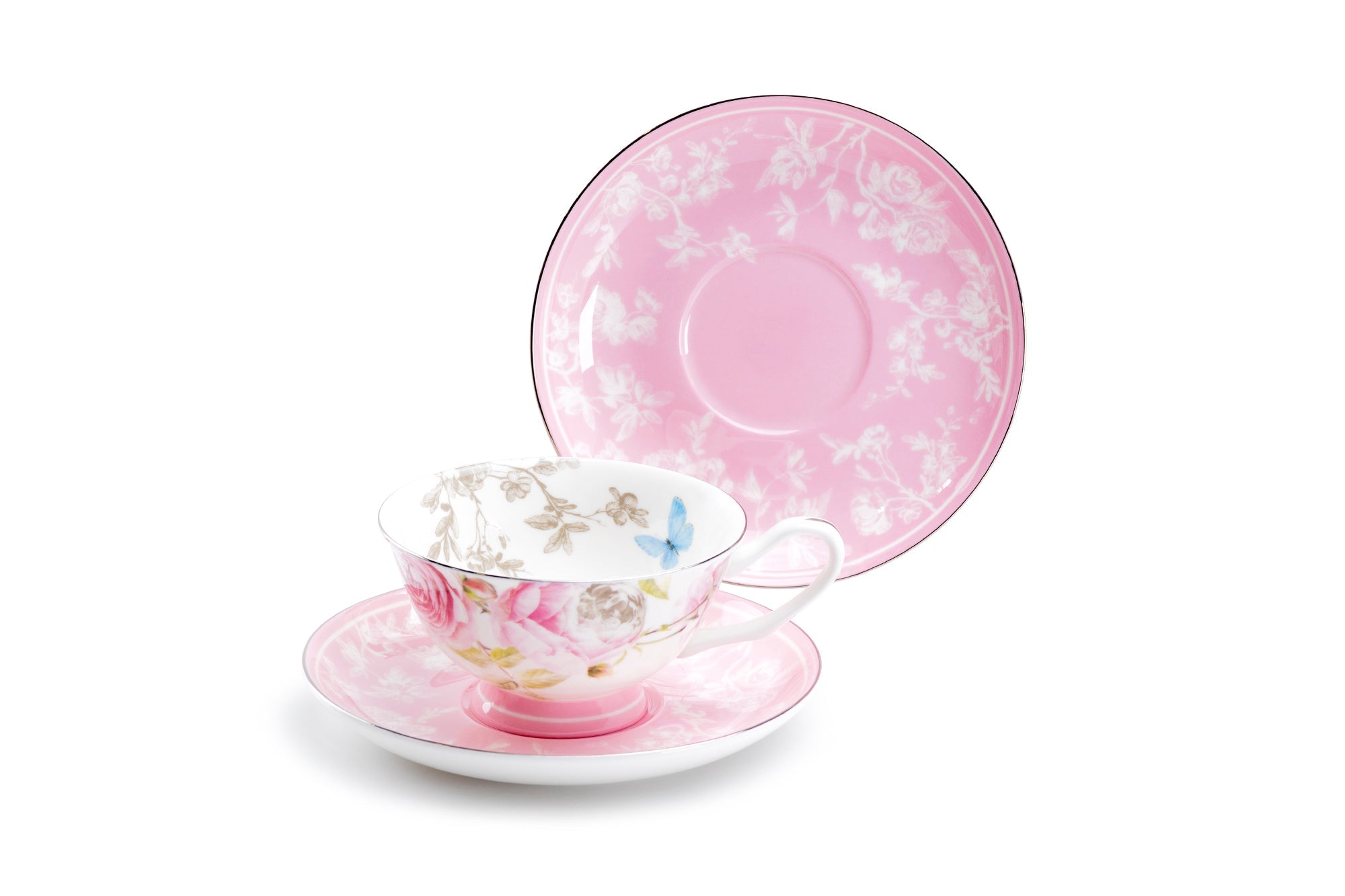 Beau Rose Bone China Tea Cup and Saucer