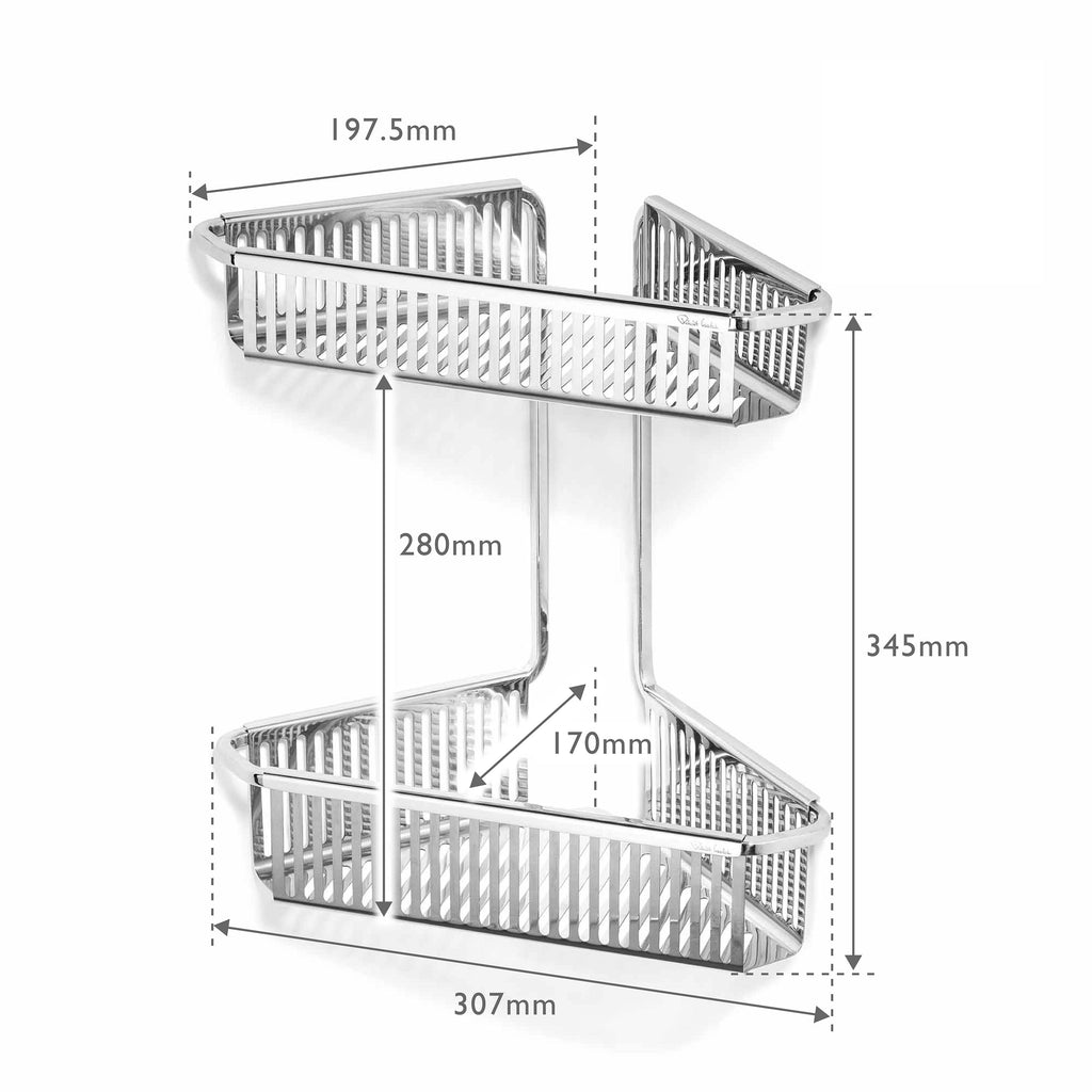 Burford Corner Shower Basket Double