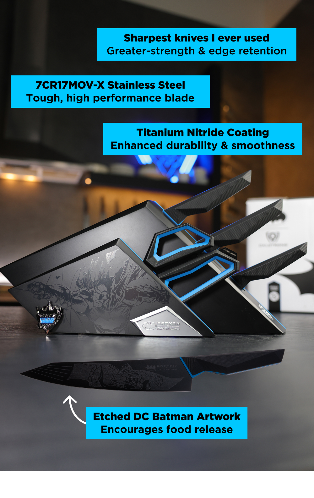 Knife Block Set 4-Piece | Batman™ Edition | Dalstrong ©