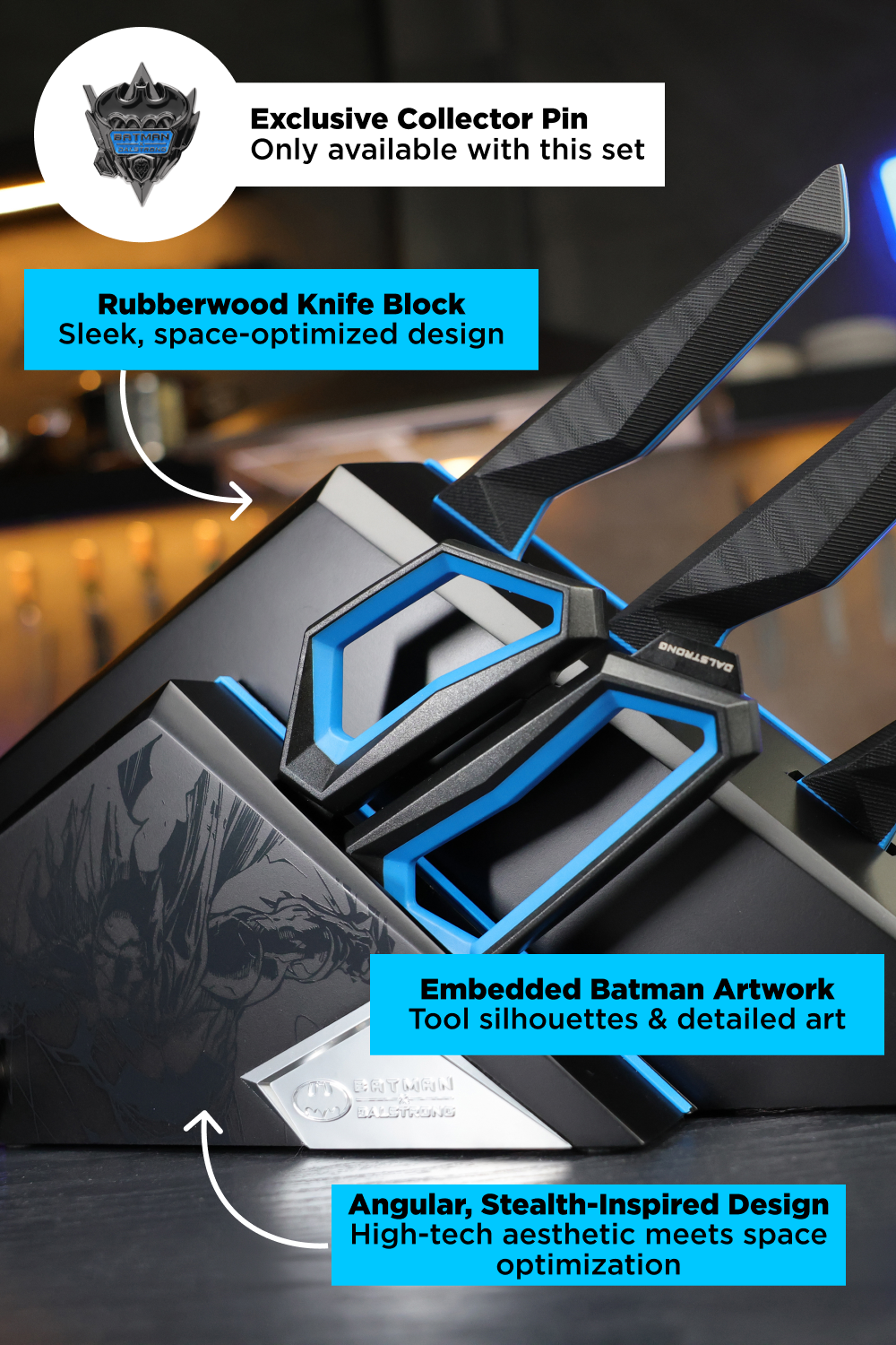 Knife Block Set 4-Piece | Batman™ Edition | Dalstrong ©