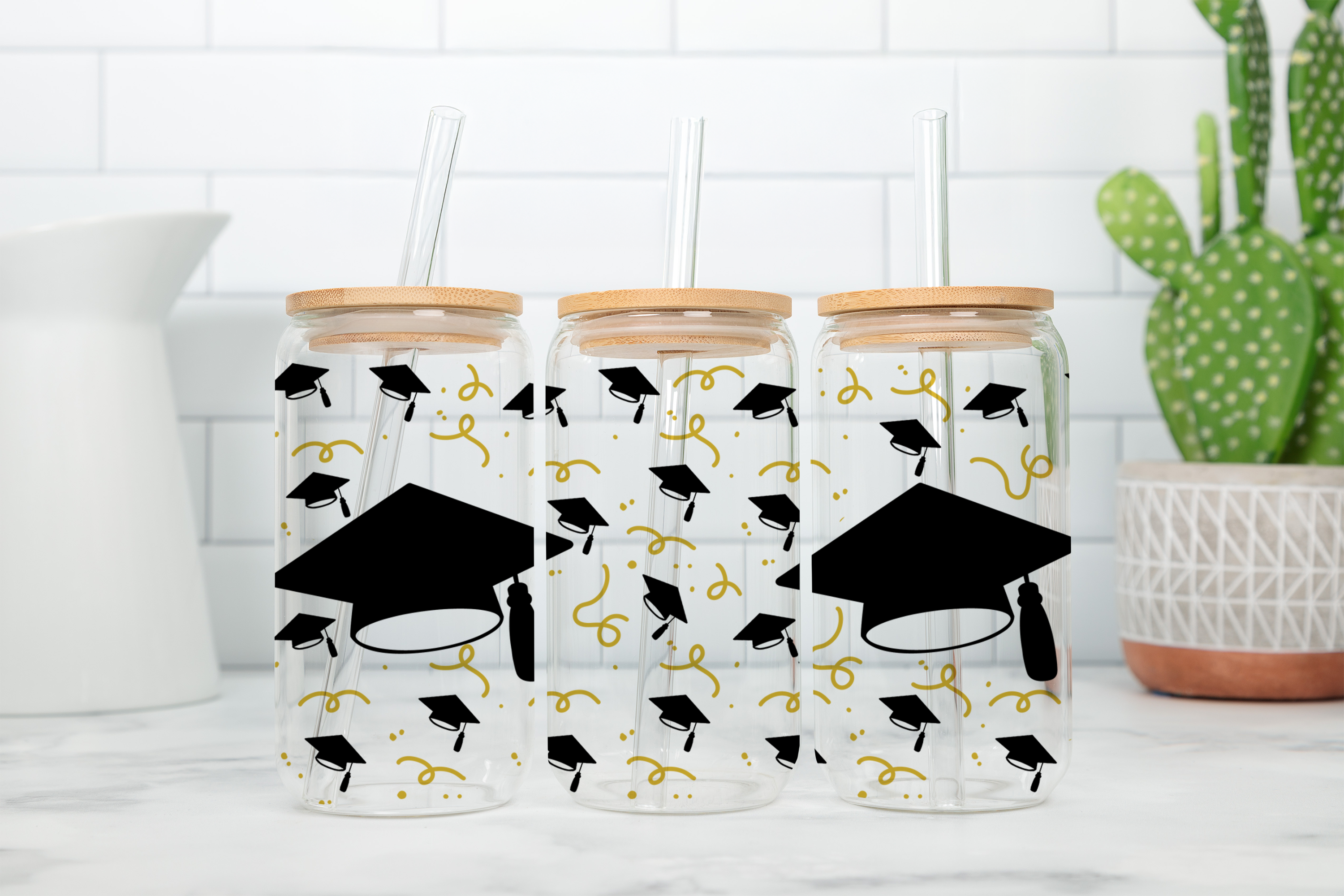 Digital Sublimation Designs - Graduation Glass Can Wrap