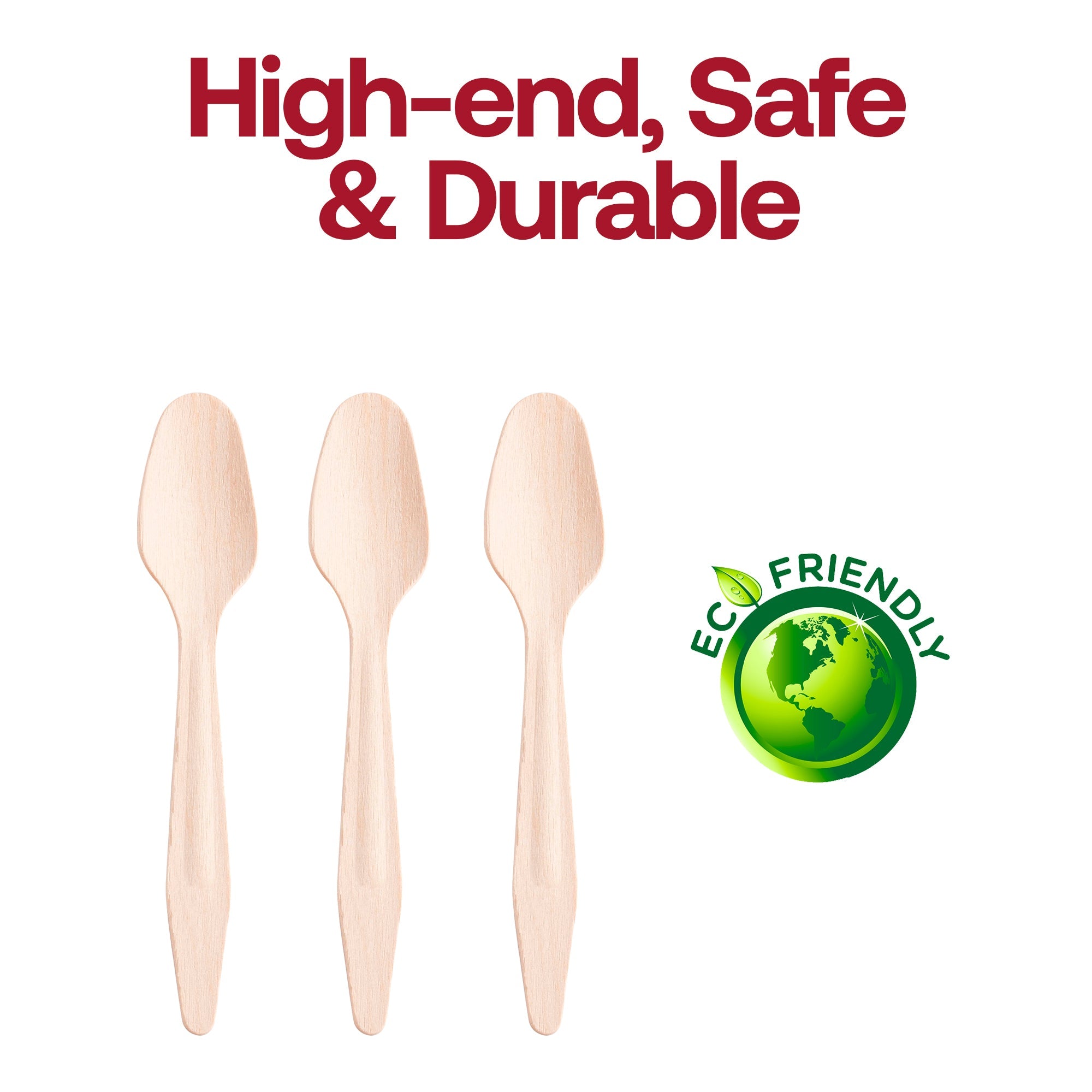 Natural Birch Eco Friendly Disposable Dinner Spoons