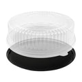12" Black Round Plastic Trays with Lids