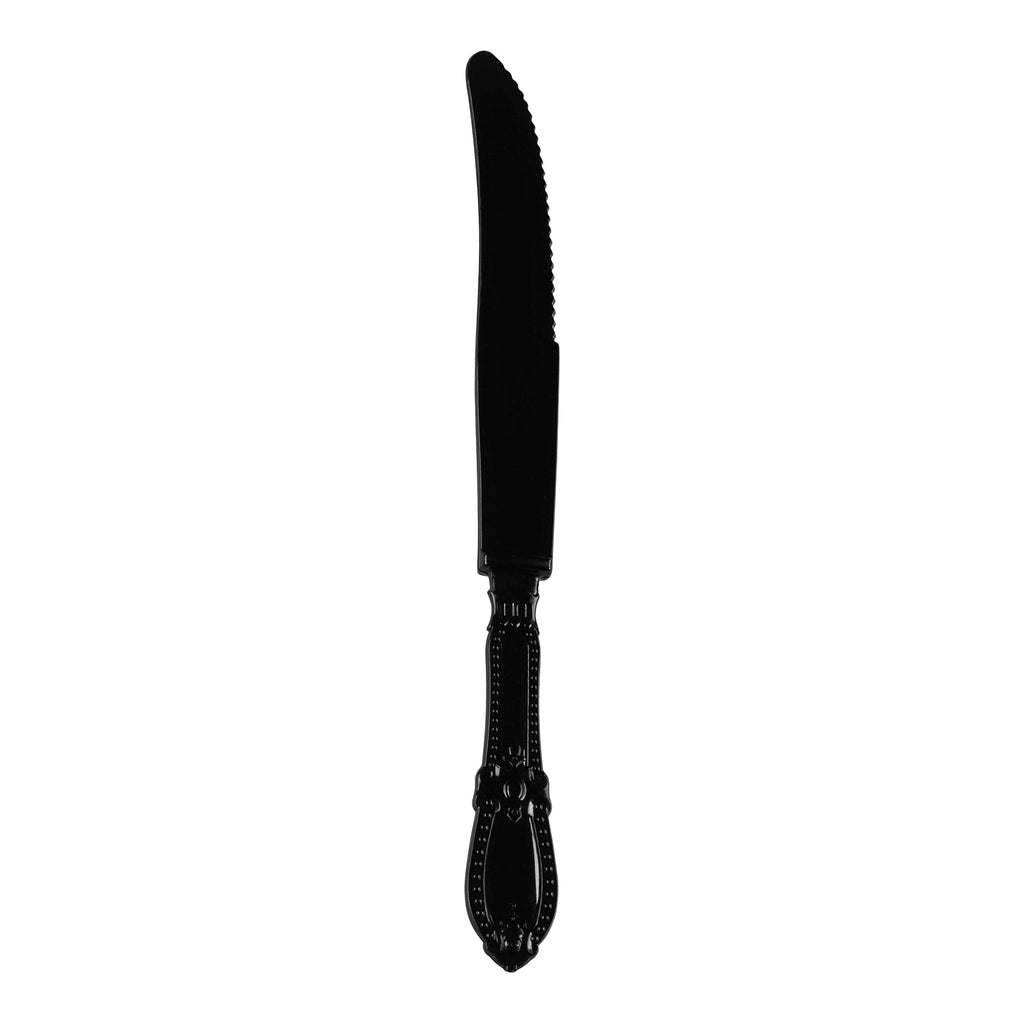 Black Baroque Disposable Plastic Dinner Knives