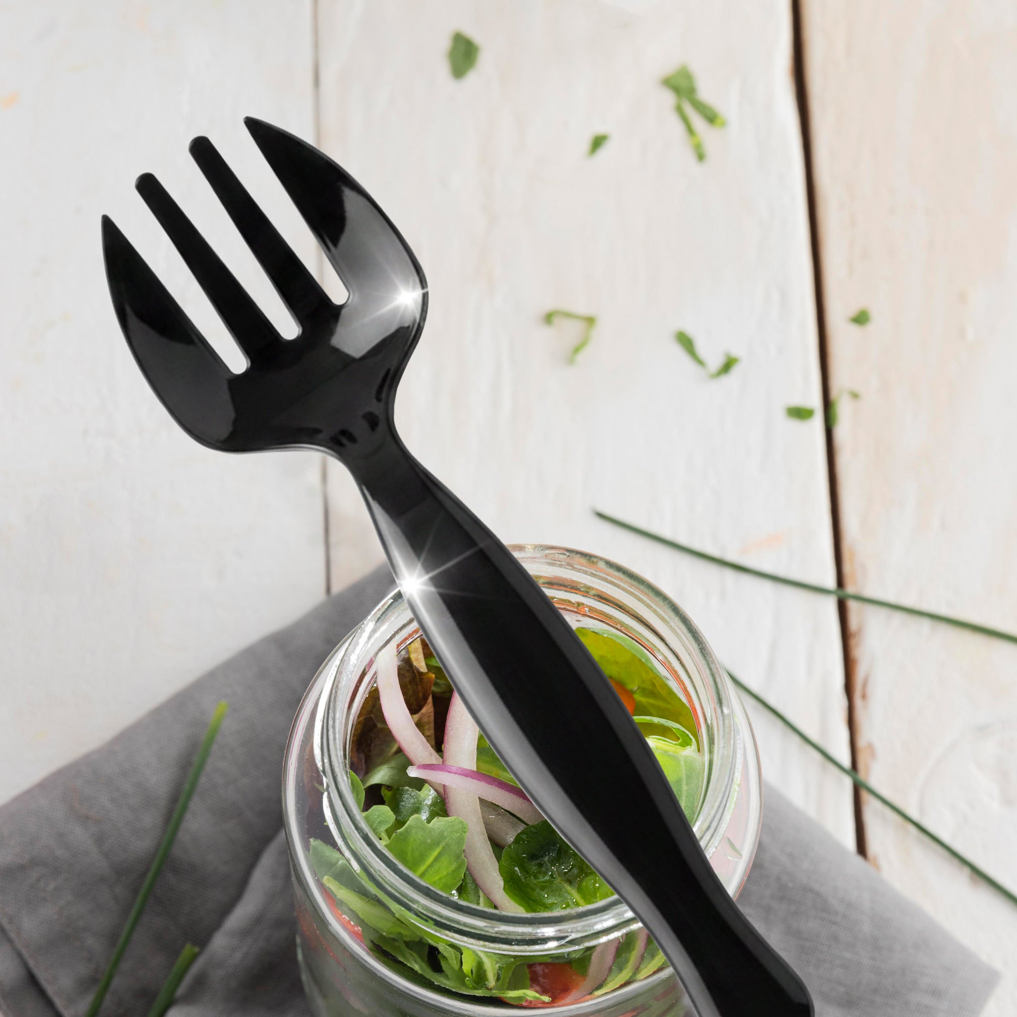 Black Disposable Plastic Serving Forks