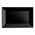 Black Rectangular Plastic Dessert Plates (5.5" x 8.5")