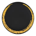 Black with Gold Moonlight Round Disposable Plastic Appetizer/Salad Plates (7.5")