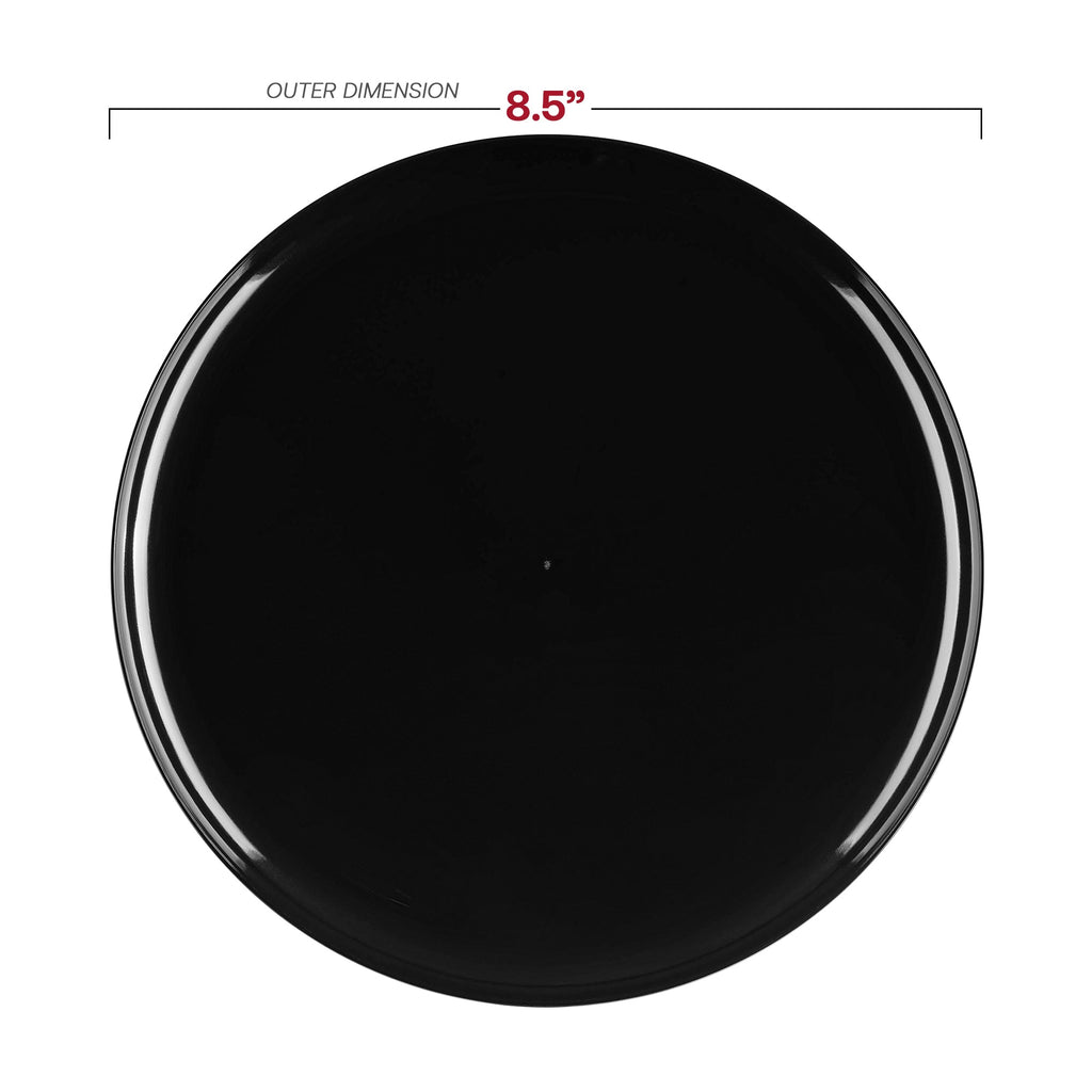 Black Flat Round Disposable Plastic Dinnerware Value Set