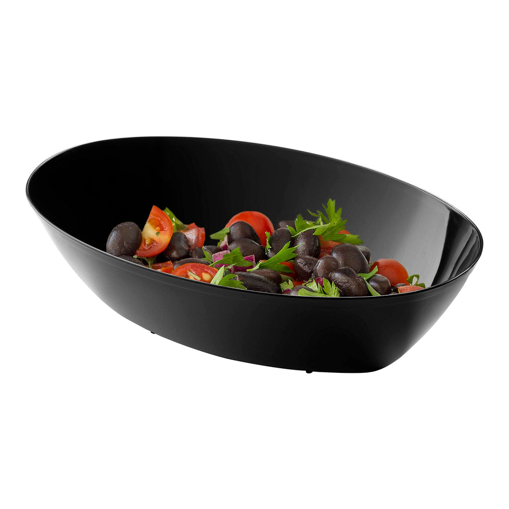Black Oval Plastic Serving Bowls (2 qt.)