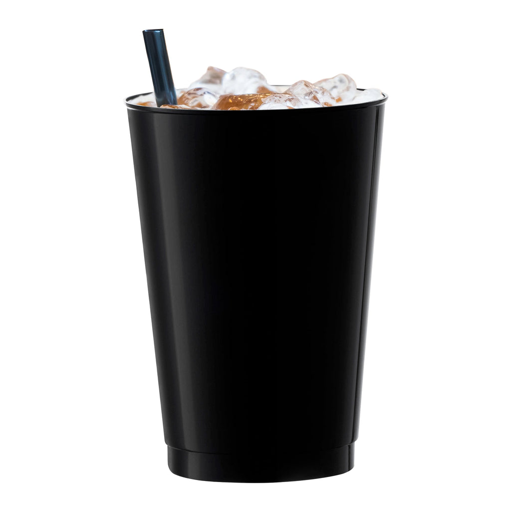 12 oz Black Plastic Party Cups – Disposable Tumblers