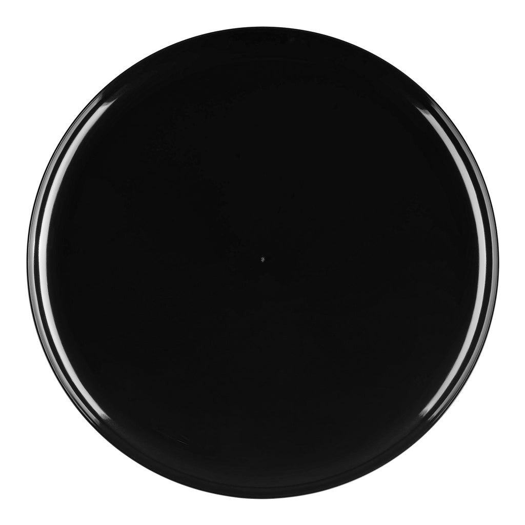 Black Flat Round Disposable Plastic Appetizer/Salad Plates (8.5")