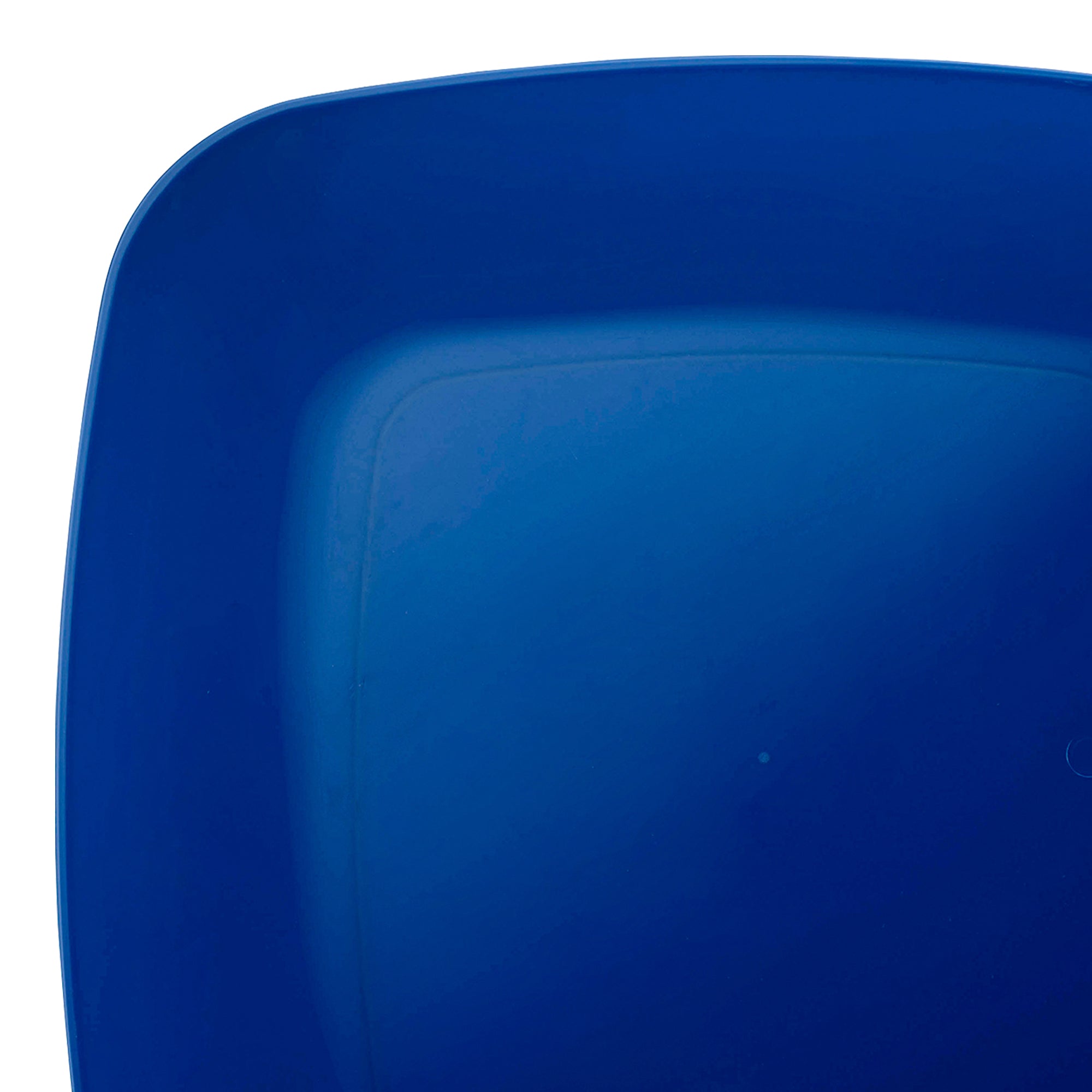 Blue Flat Rounded Square Disposable Plastic Buffet Plates (8.5")