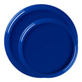 Solid Blue Flat Round Disposable Plastic Dinnerware Value Set