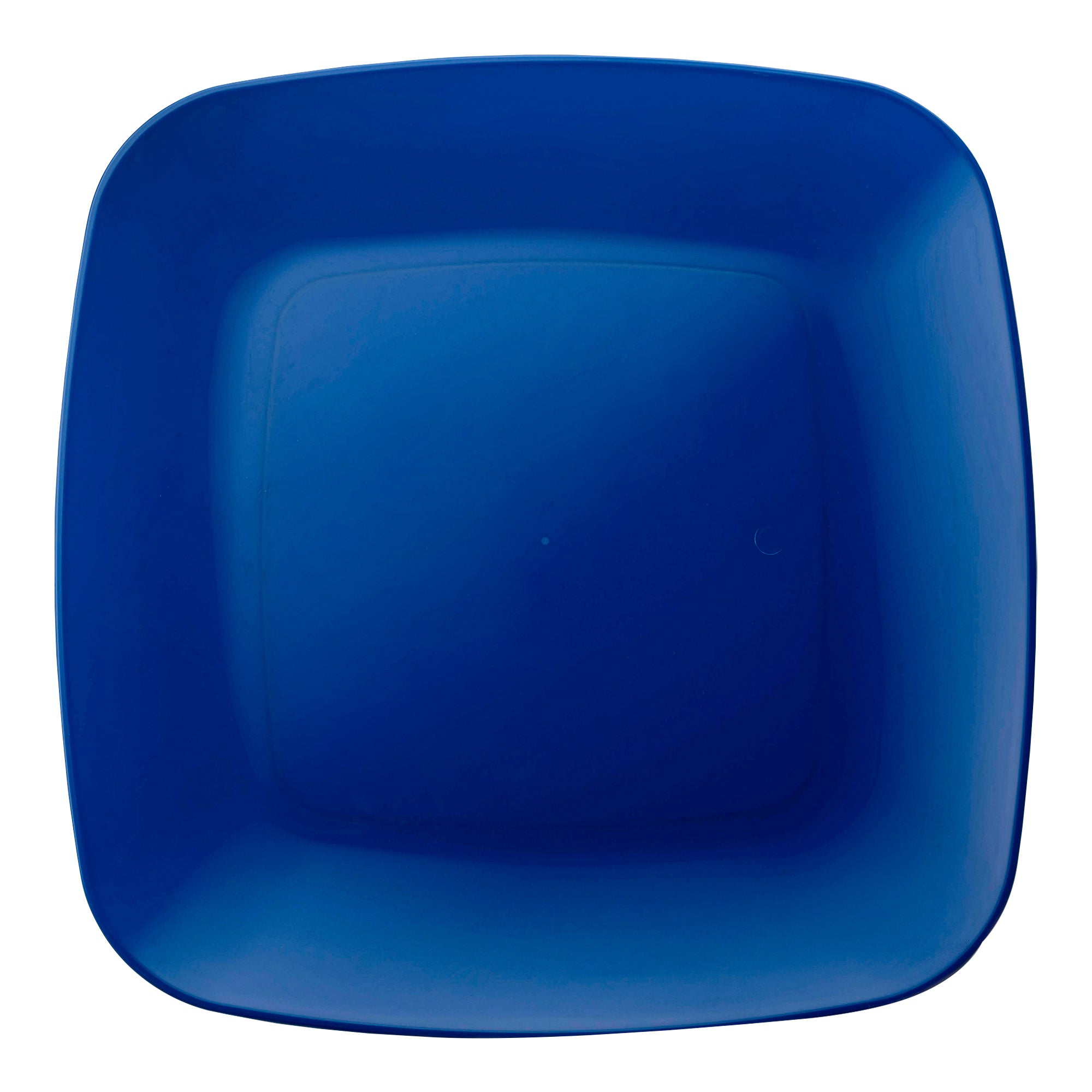 Blue Flat Rounded Square Disposable Plastic Buffet Plates (8.5")