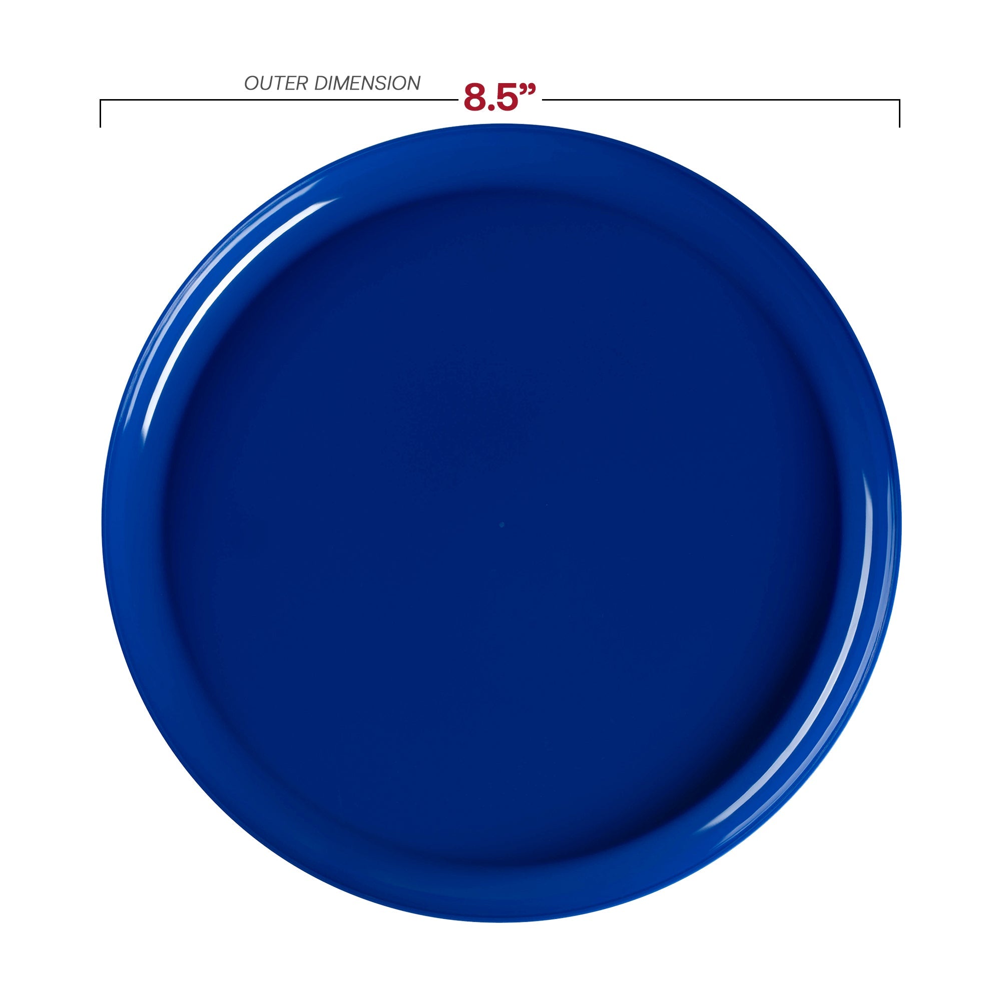 Solid Blue Flat Round Disposable Plastic Dinnerware Value Set