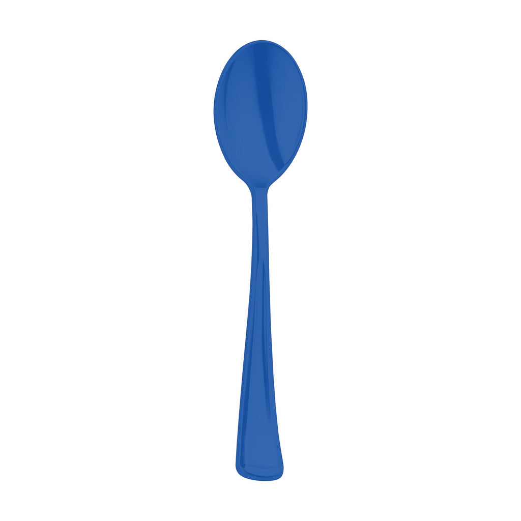 Blue Disposable Plastic Party Spoons