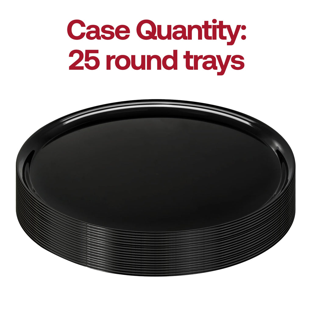 18" Black Round Plastic Trays