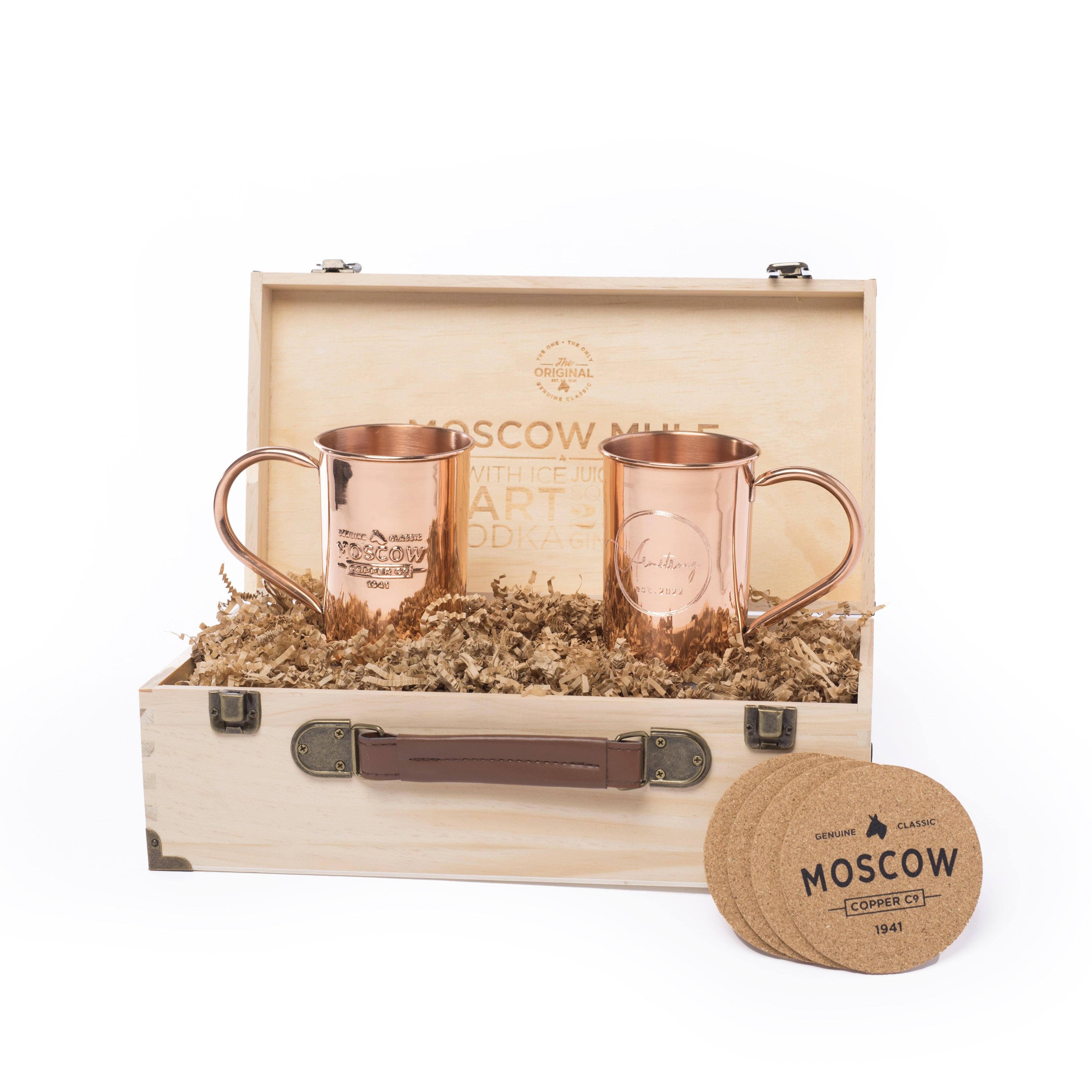 Custom Engraved Monogram Copper Mugs