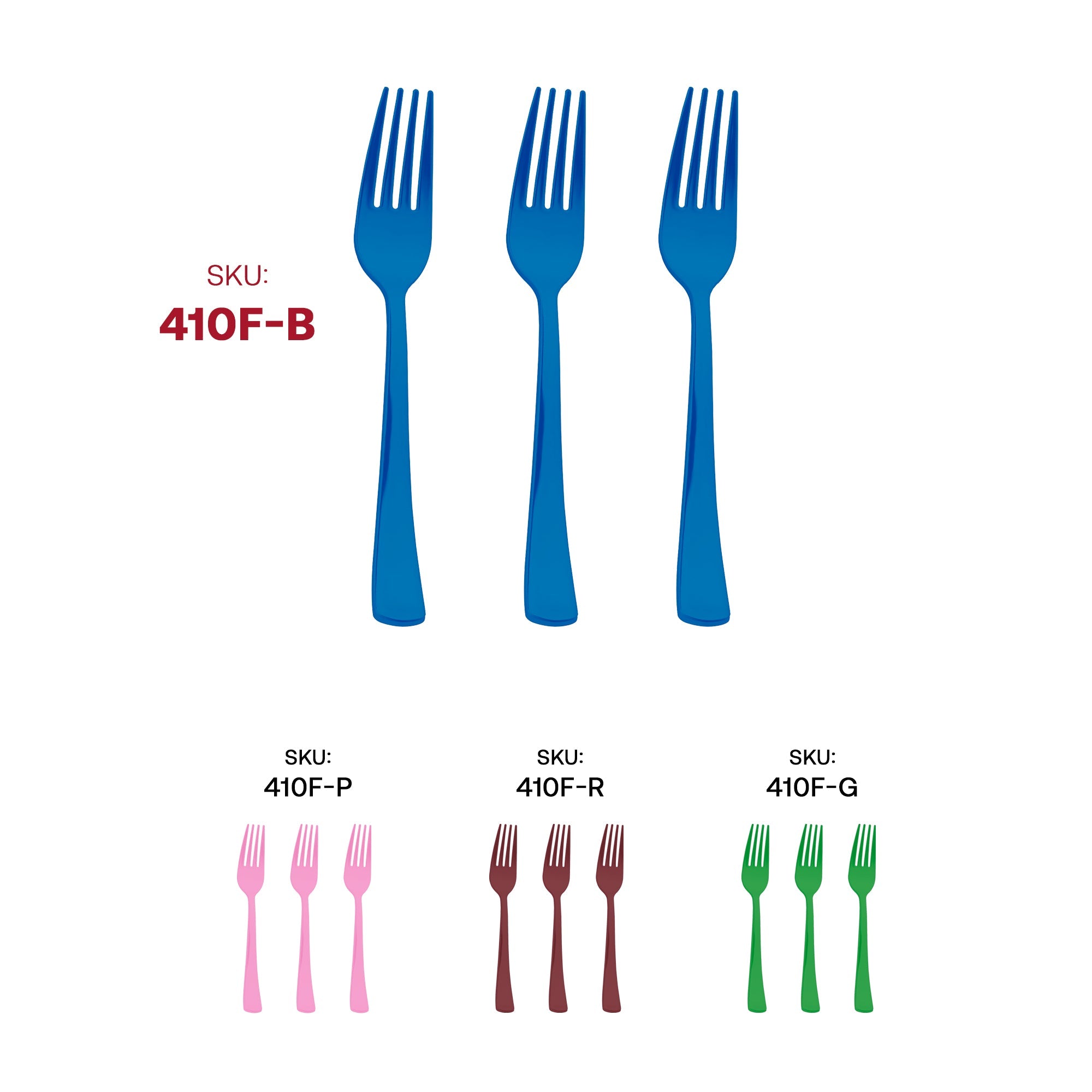 Blue Disposable Plastic Party Forks