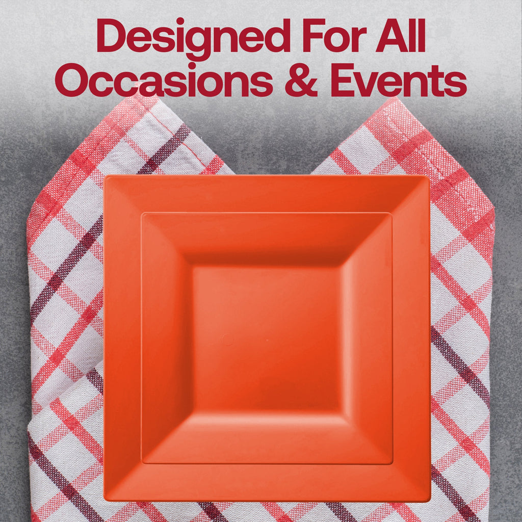 Tropical Coral Square Plastic Cake Plates (6.5")