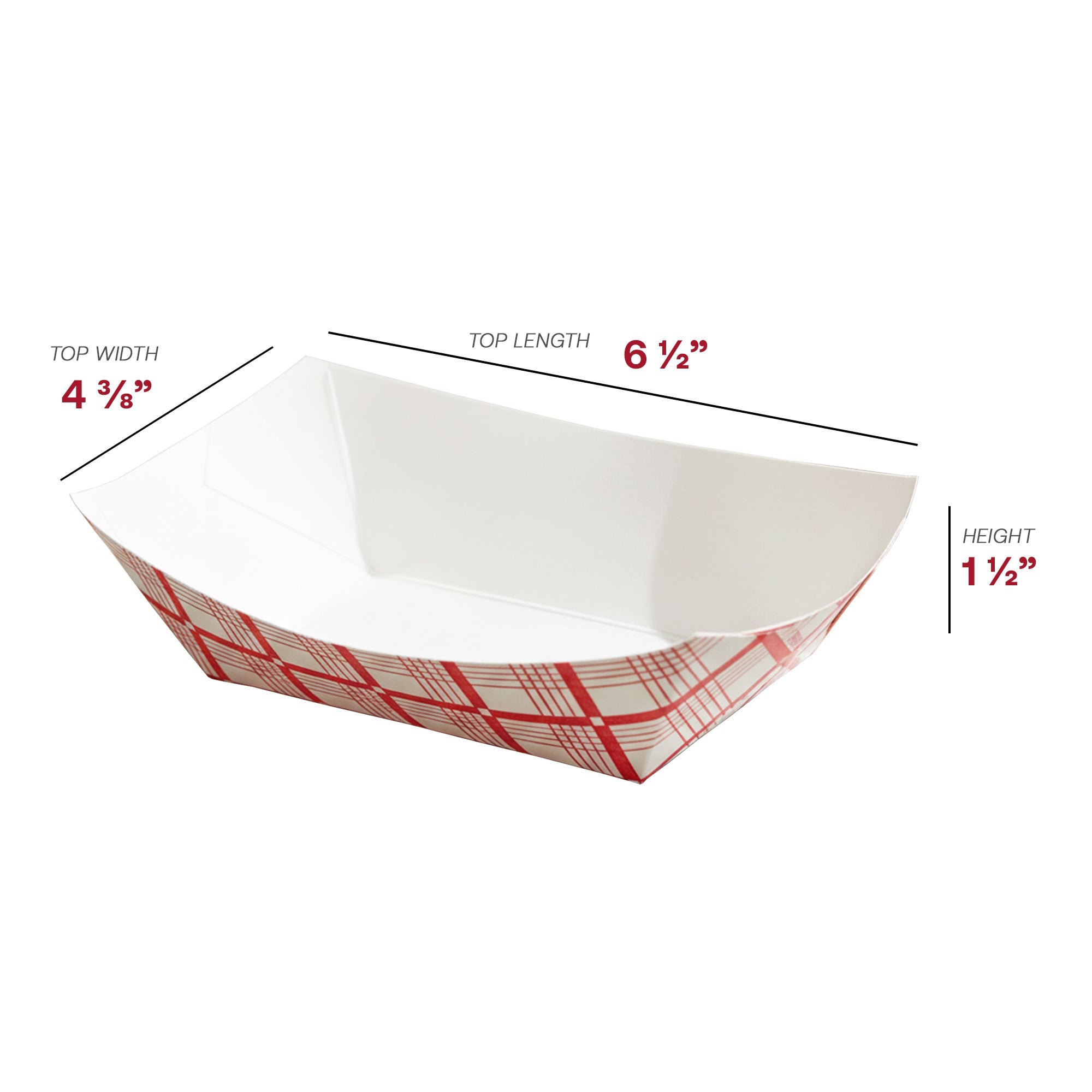 1 lb Red Plaid Paper Food Trays