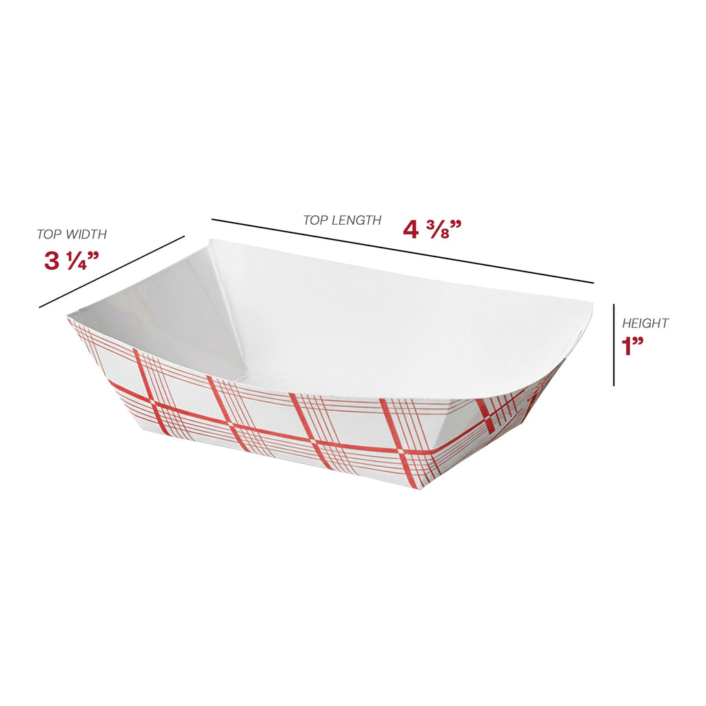 4 oz Red Plaid Paper Food Trays