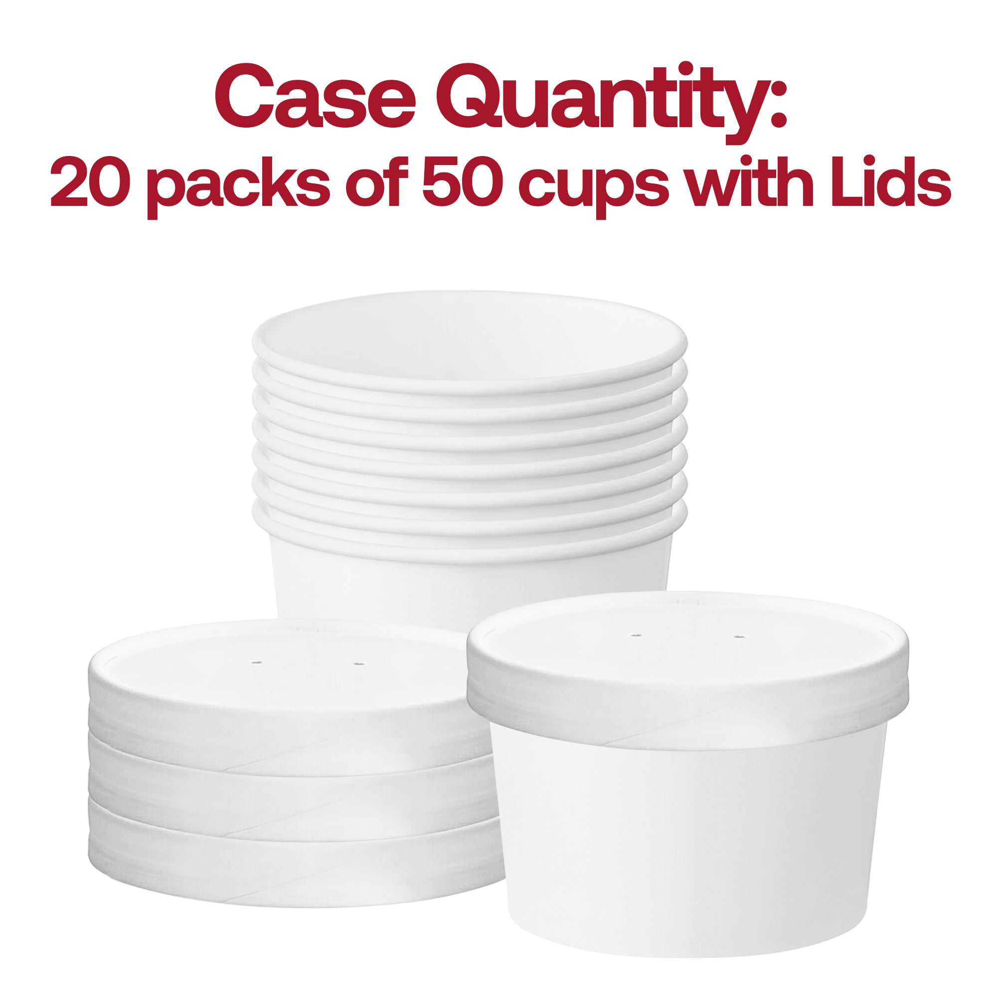 12 oz Squat Paper Soup Cups with Paper Lids