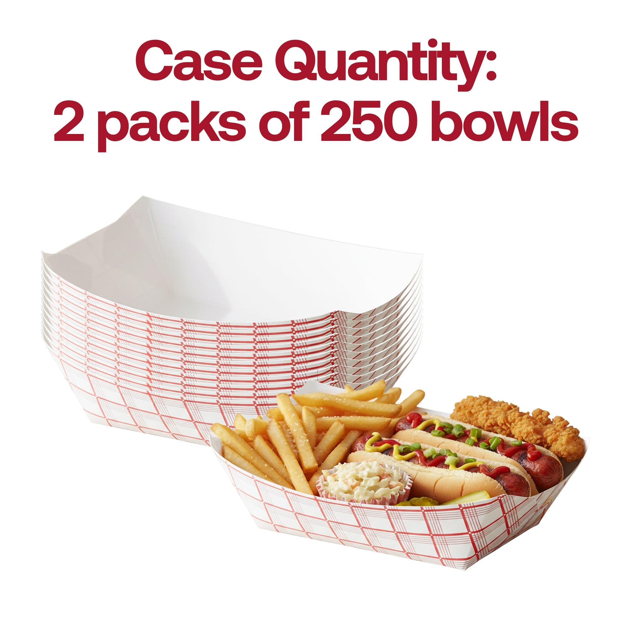 3 lb Red Plaid Paper Food Trays