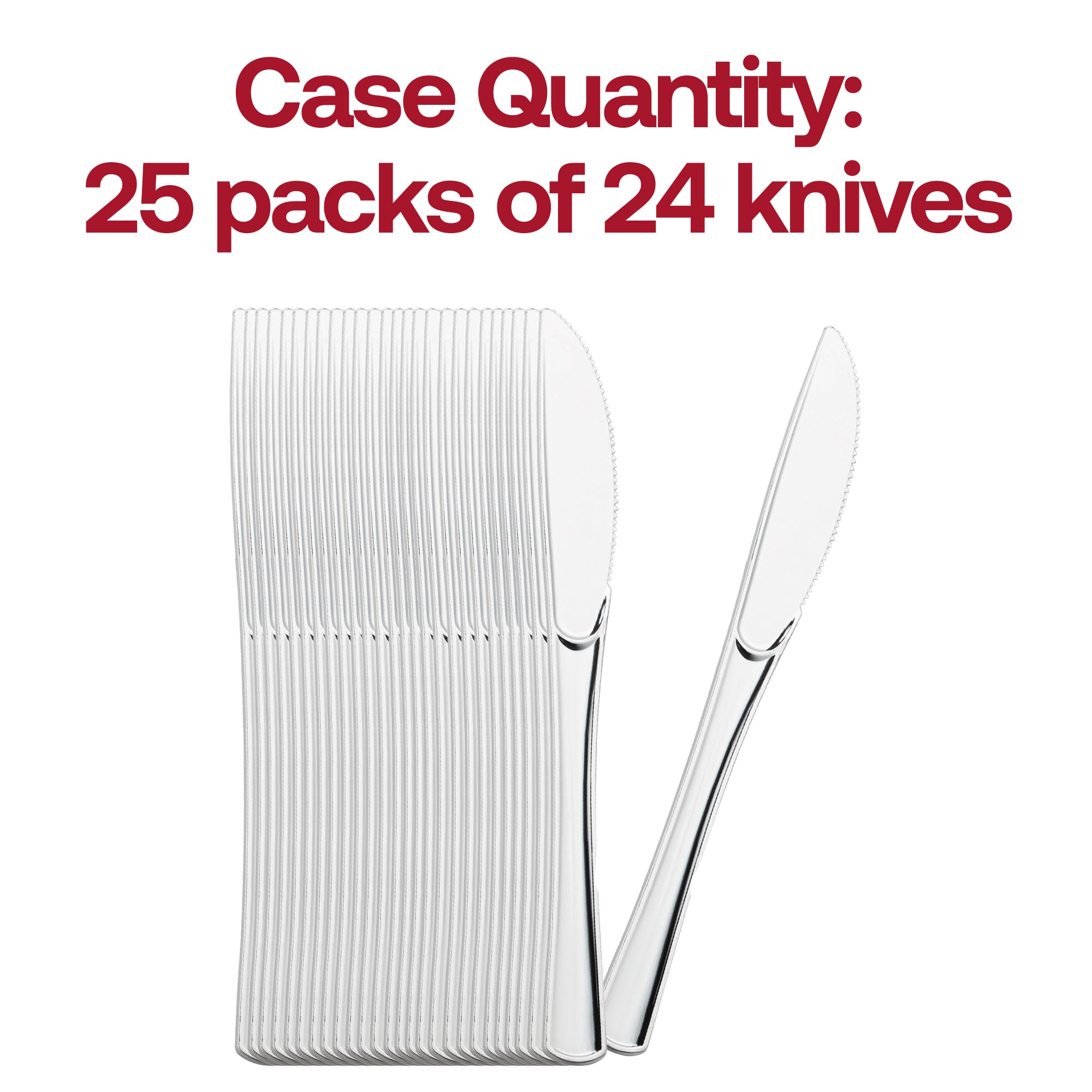 Shiny Metallic Silver Plastic Knives